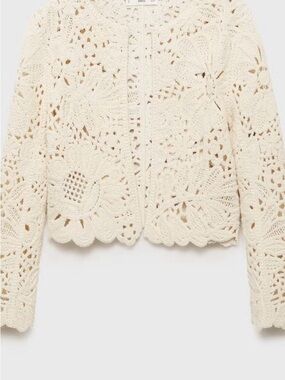 MANGO KNITTED JACKET WITH SCALLOPED HEM - NEVER BEEN WORN - SIZE MEDIUM